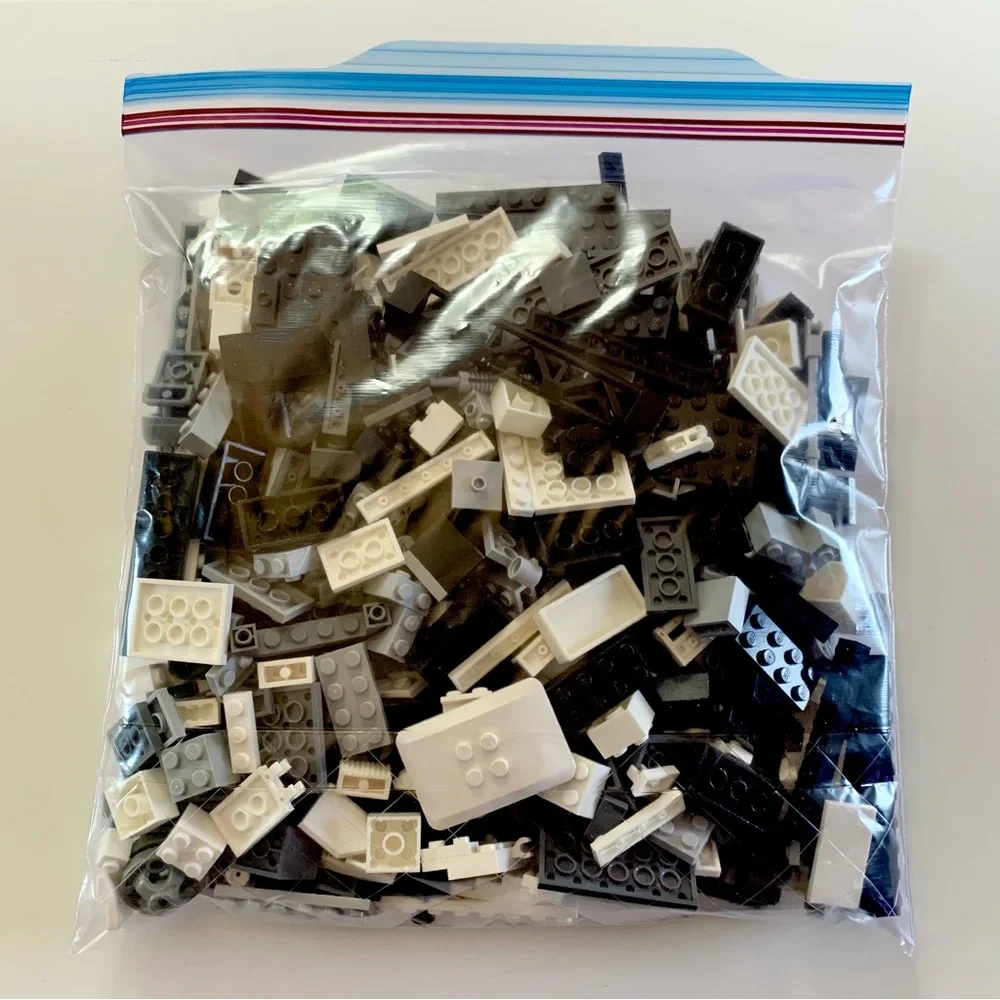 14.5 oz Black White Gray Lego Building Blocks